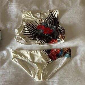 Vince Camuto Cream Floral Bikini